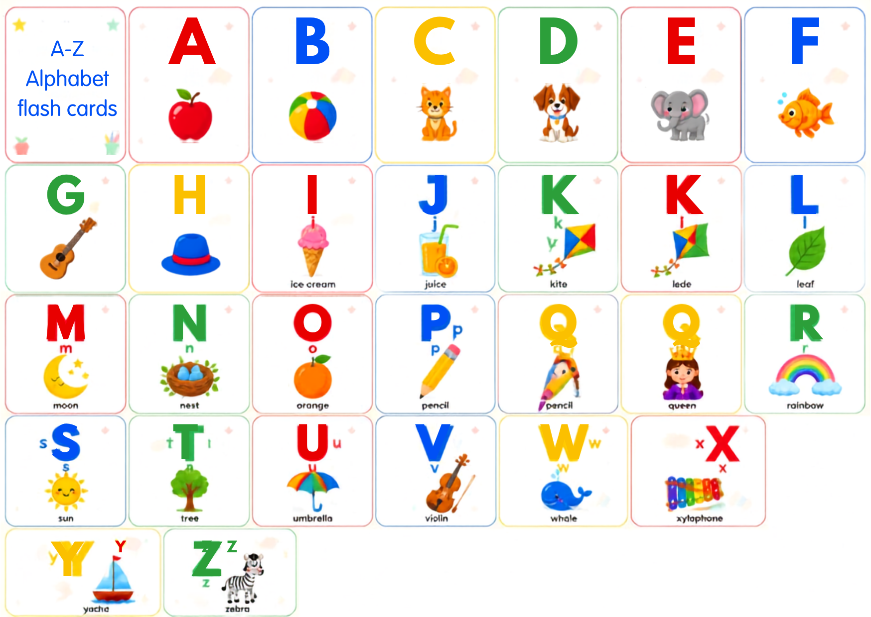 Printable Alphabet Flashcards for Kids